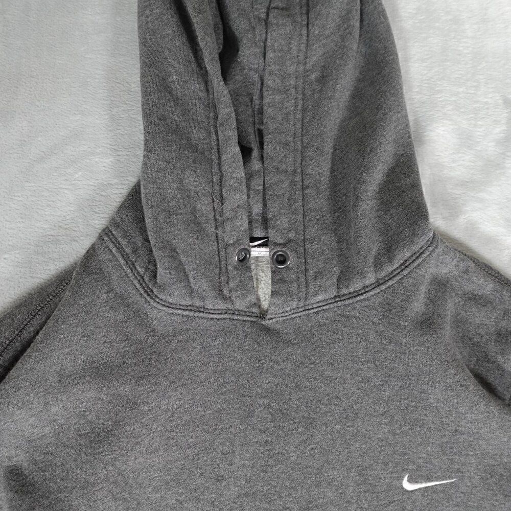 Vintage Nike Swoosh Pullover Hoodie Mens M Streetwear Embroidered Gray - Picture 3 of 11